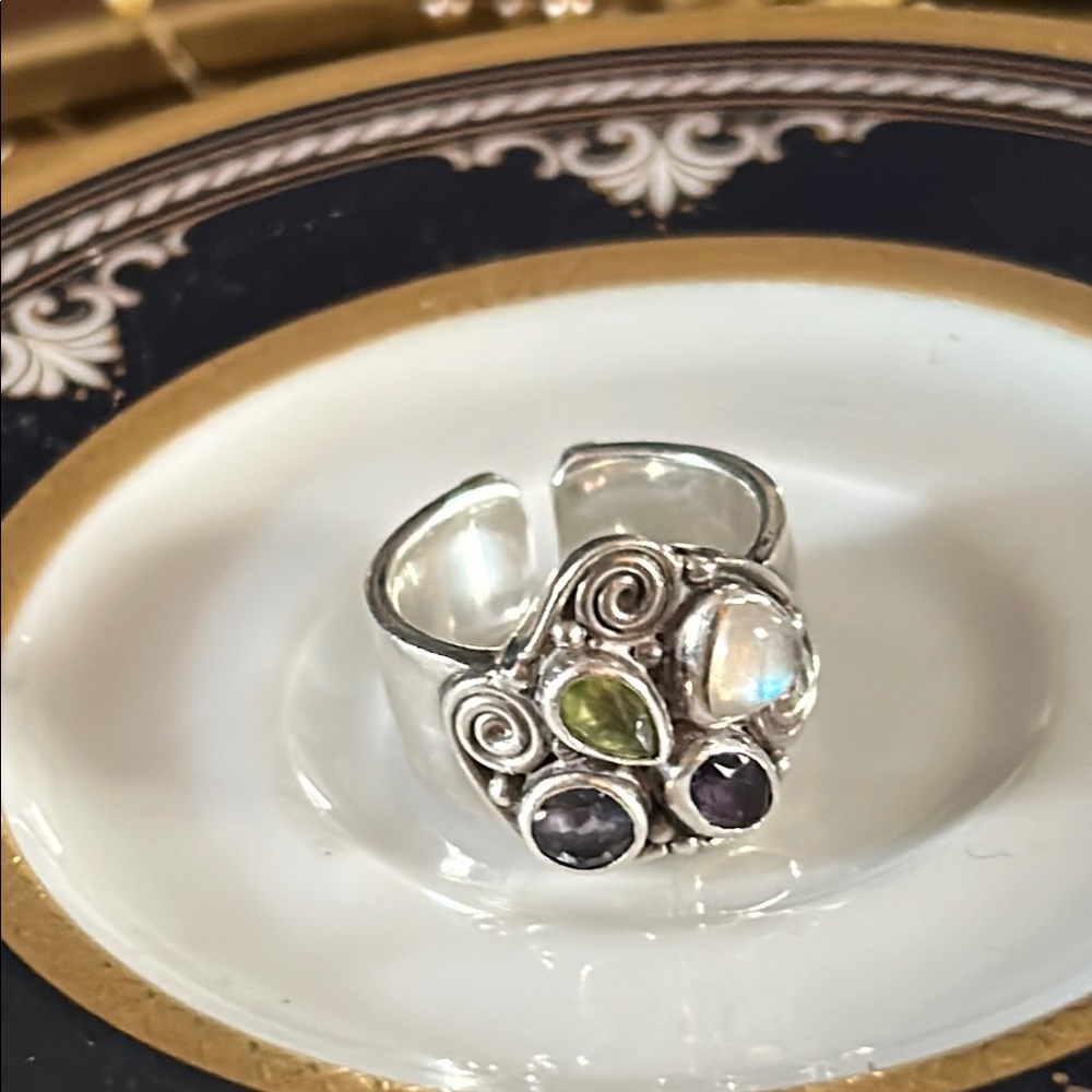 Vintage SAJEN Multi-GemStone Sterling Silver Ring